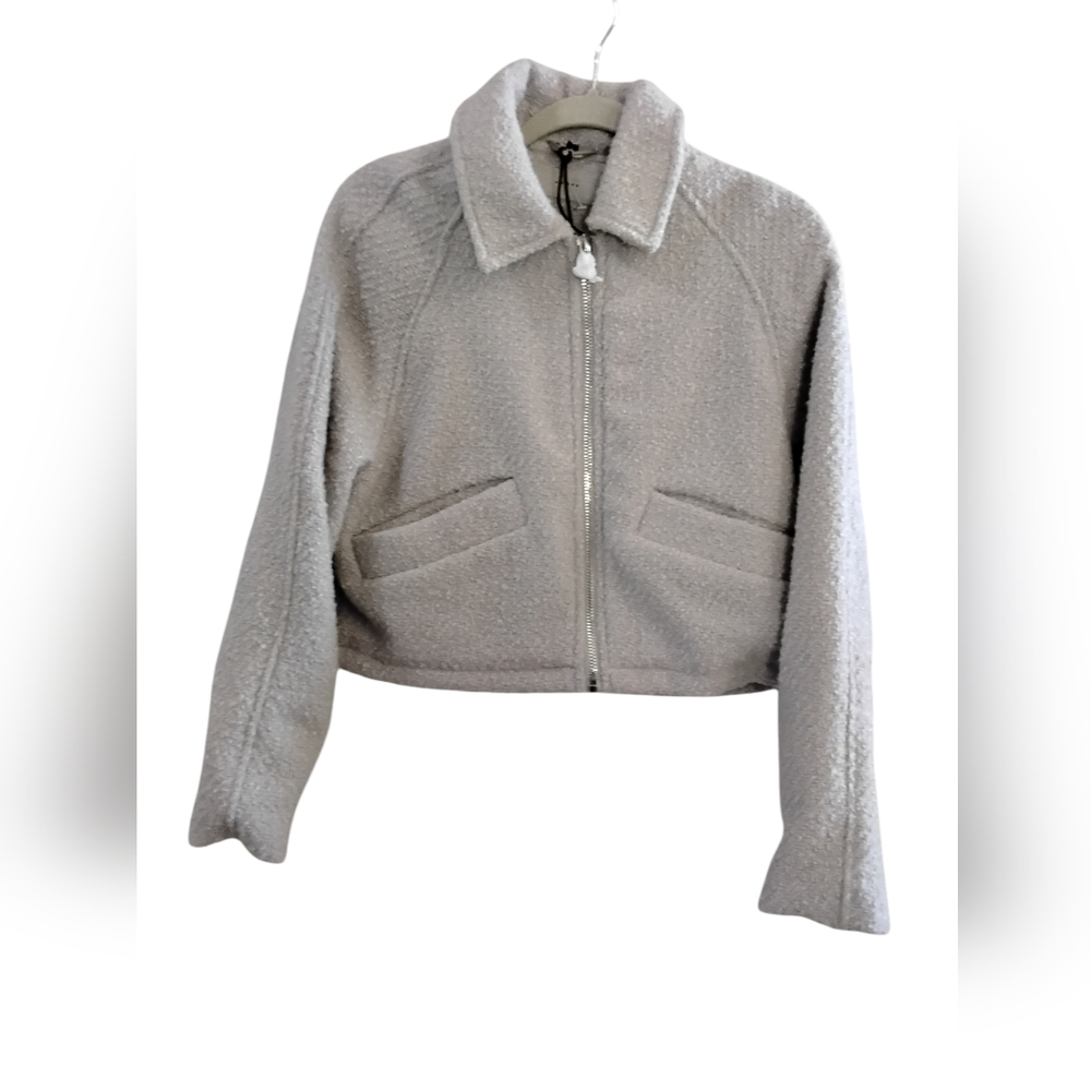 NWT Blank NYC Oatmeal Cropped Jacket Womens Medium